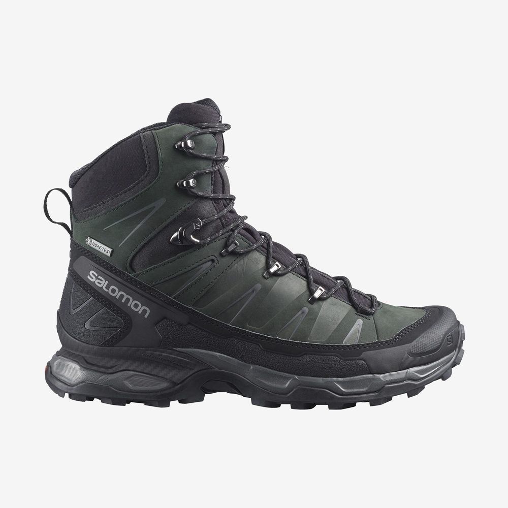 Salomon Israel X ULTRA TREK GORE-TEX - Mens Hiking Boots - Green (VZJM-63028)